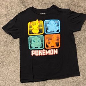 Pokemon Black T-Shirt with Colorful Character Graphics